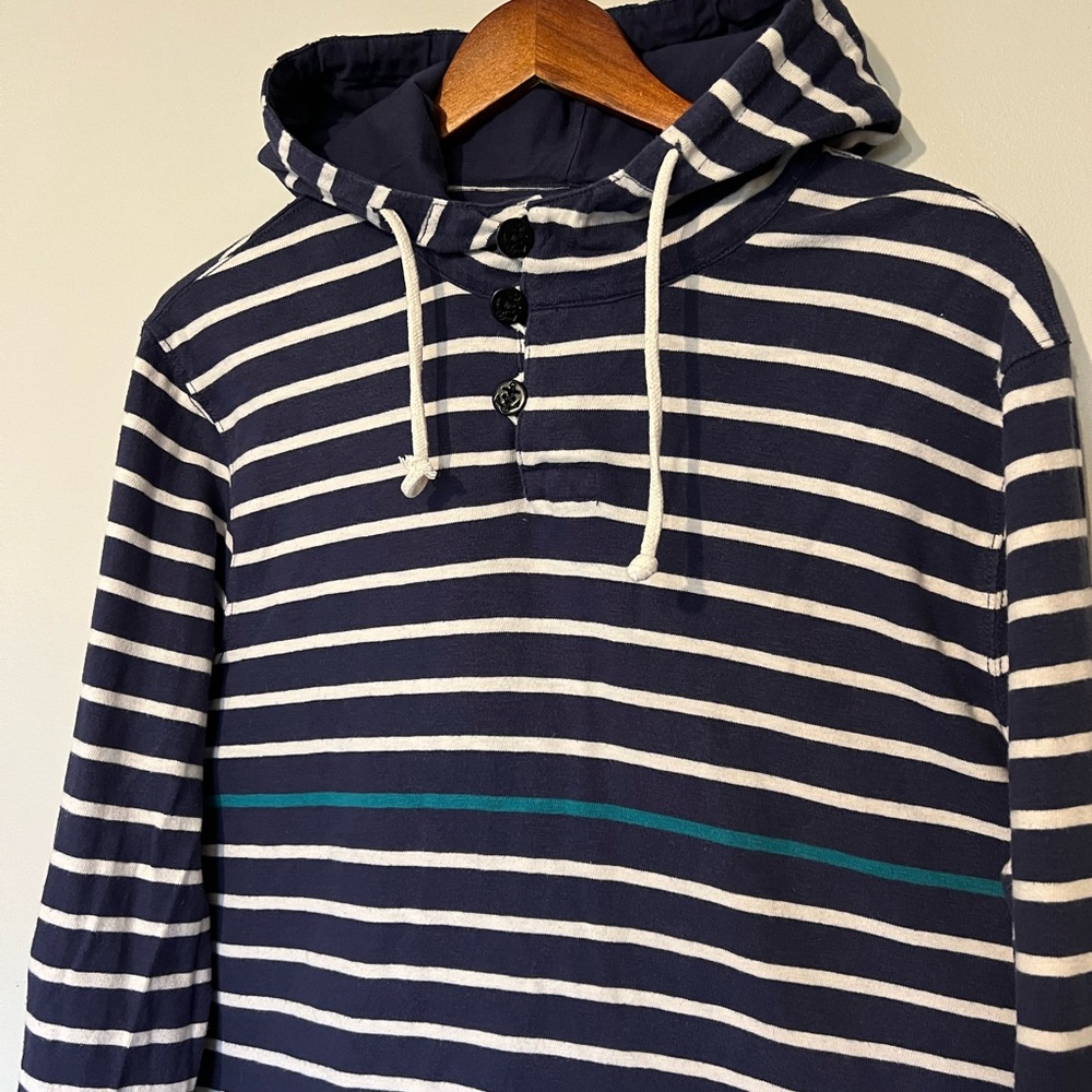 J. Crew blue striped hoodie - medium